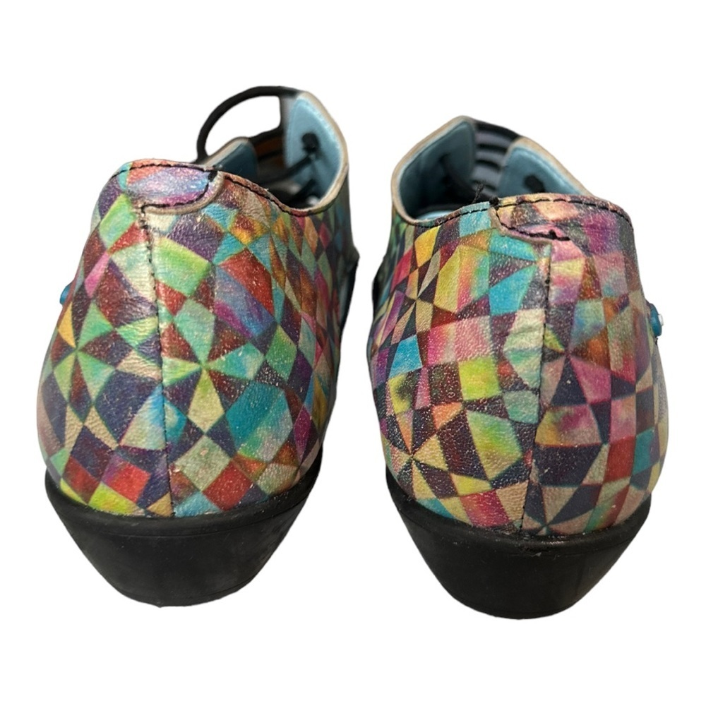 Cloud women’s 38 Black Geometric Open Side Stretch Comfort Oxford Shoes 7.5 - Picture 4 of 5